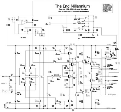 Полная cхема усилителя The End Millennium